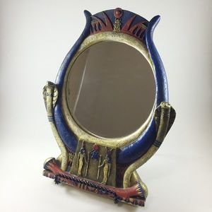 90s Vintage Vandor Brand Egyptian Style Mirror
